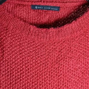 Mohair knit sweater red wine re