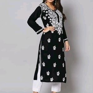 black LAKHNAVI work kurta setName: blac