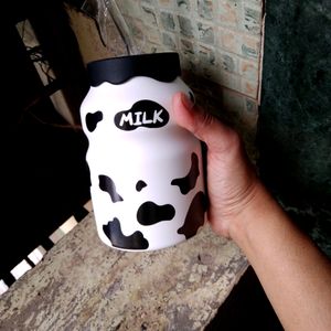 Cute Cow Mug With Straw- 1 Piece