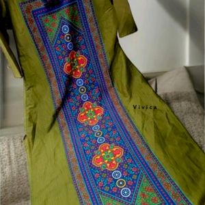 Olive Printed Beautiful Kurta From My-ntra L Size