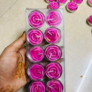 Rose tlight Candles For Diwali Pack Of 10