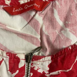 A Cute Red & White Short Dress From Latin Quarter