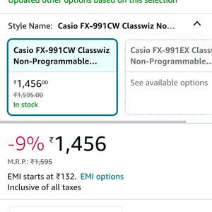 Casio FX-991CW Classwiz Non-Programmable Scientifi