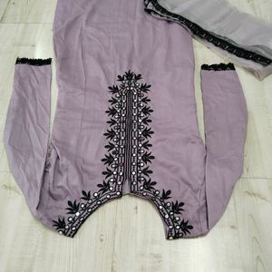 Lavender Full sleeve kurti with dupatta