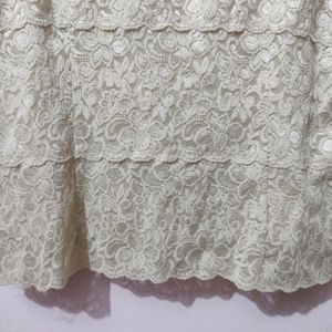 Cream Crop Lace Top