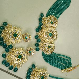 NEW TRENDING RAMA GREEN JEWELLERY SET