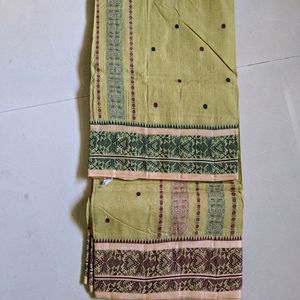 Beige Pure Cotton Saree