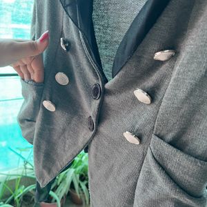 Grey Jacket With Pockets Both Sides