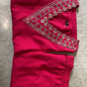 Pink V Neck Kurti