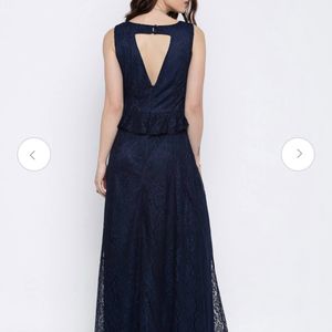 RARE Women Navy Lace Maxi Dress