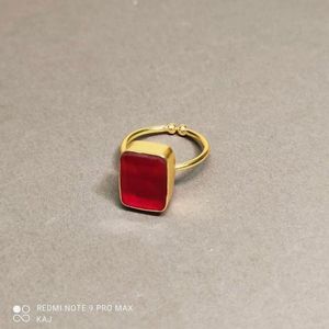 Glass Stone Rectangle Ring