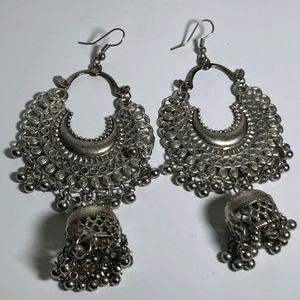 Traditional Silver Jhumka Earrings