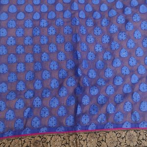 Festive Wear Saree Navy Blue (No Blouse)