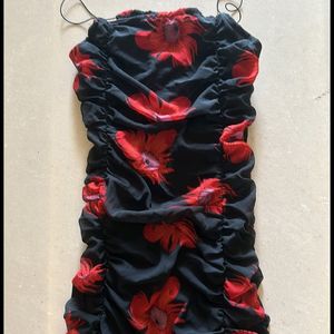 Red Black Mini Dress