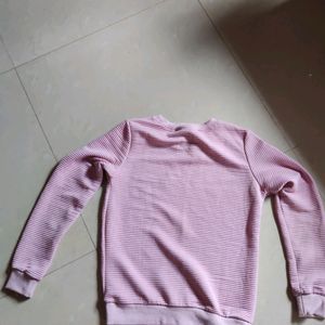 Baby Pink Ribbed Sweatshirt