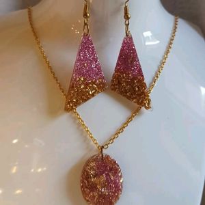 Pink With Gold Jwelery Set💕✨