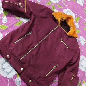 Girls Fancy Semi Winter Jacket- Chain On 5 Side