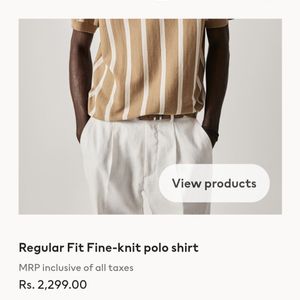 H&M Regular Fit Premium Fine Knit Polo Shirt.