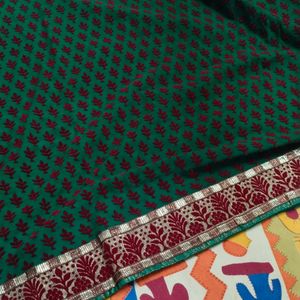 Classic Green And Red Saree