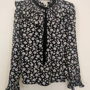 Black &white Floral Shirt