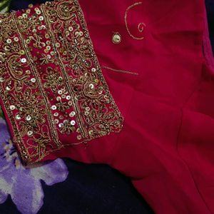 Bridal Rani Pink Colour Saree