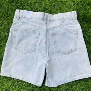 Mango High Waist Straight Denim Shorts For Women