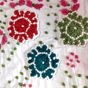 White Beautiful Cotton With Wonderfull Kadha