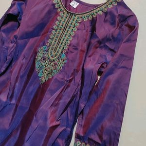 Purple🟣Kurta Plazo Pant Set For 34 Bust