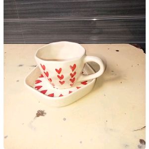 2 Set Of Printed Cup And Saucer .