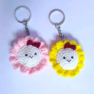 Smiley Flower Keychain