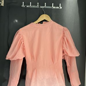 Pink Ballon Sleeved Top