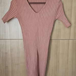 Ribbed Peach Dress