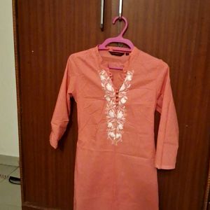 Coral Colour Rangmanch Kurta