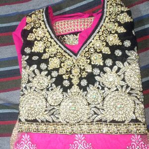 Heavy Kurta Pink And Black