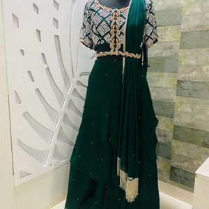 Bottle Green Lehenga