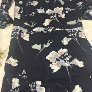 Navy Blue Floral Dress