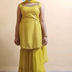 Yellow Sharara Dress