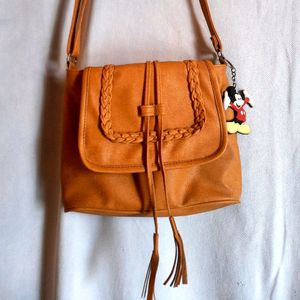 Sling Bag With Mickey Keychain