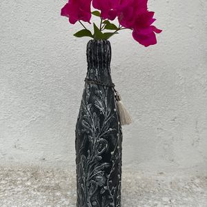 Texture Painted “Black Beauty” Flower Vase