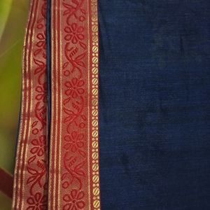 Beautiful Golden Red Border Fancy Saree