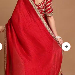 Splendid Dark Red Saree Pre Draped