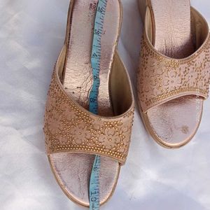 Peach Rhinestone Wedges