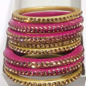 Rajasthani Lac Kundan Bangles Set