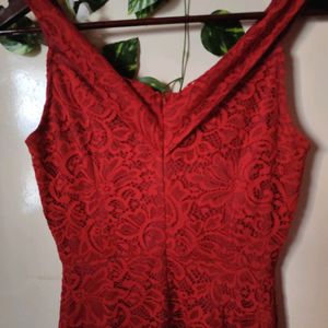 Deep Red Beautiful Dress For Women