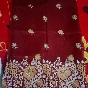 Maroon Brasso Saree