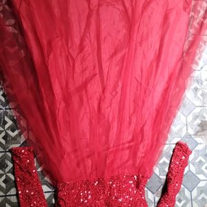 Red Sequence Anarkali Gown