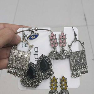 Earings 4sets Of Combo -1 Bracelet Free