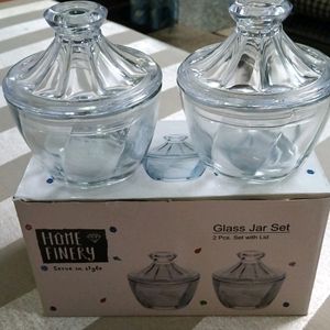 Glass Jar Set 2 Pcs.set With Lid