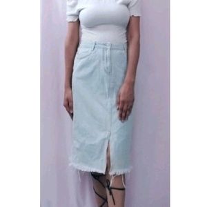 Knees Length Denim Skirt