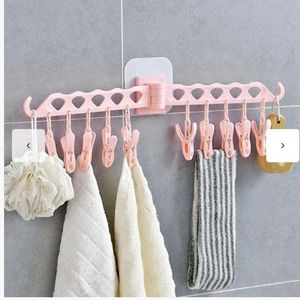 10 Clip Multifunctional Self Adhesive Cloth Hanger